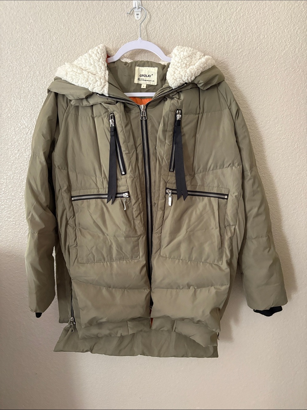 Orolay Women's Thickened Down Olive Green Puffer Coat